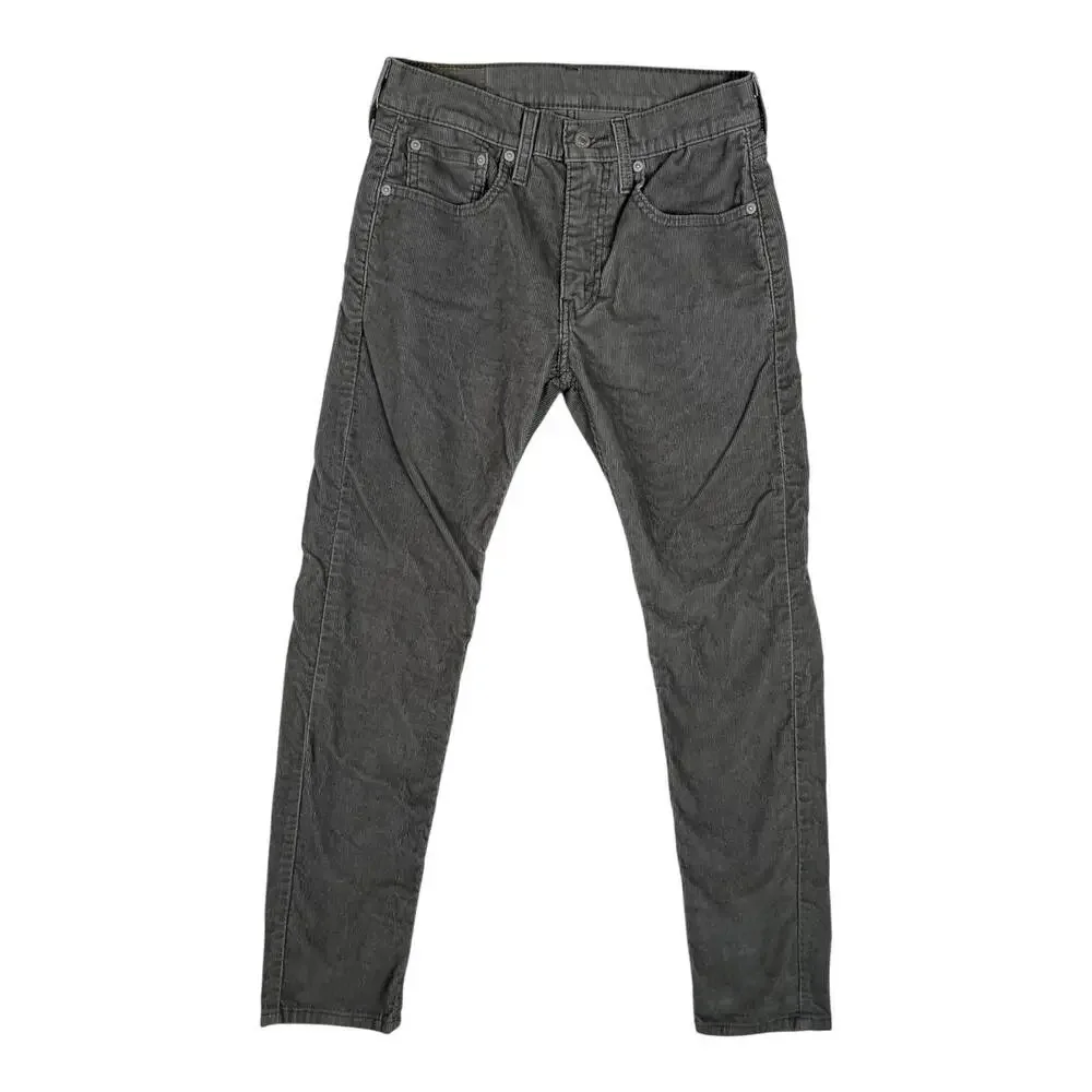 Levi's 512 Jeans Mens 28x30 Gray Slim Tapered Corduroy Charcoal Stretch Pants